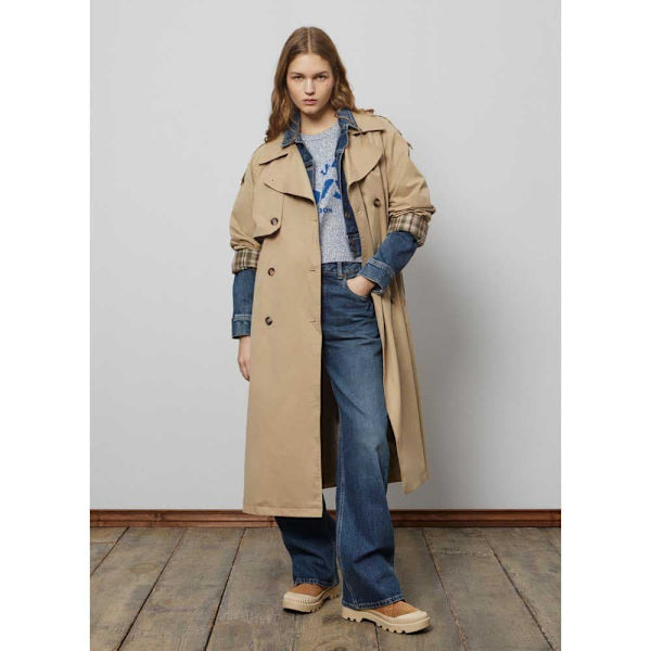 Pepe Jeans Pl402446 Regnfrakke Beige XS Kvinde