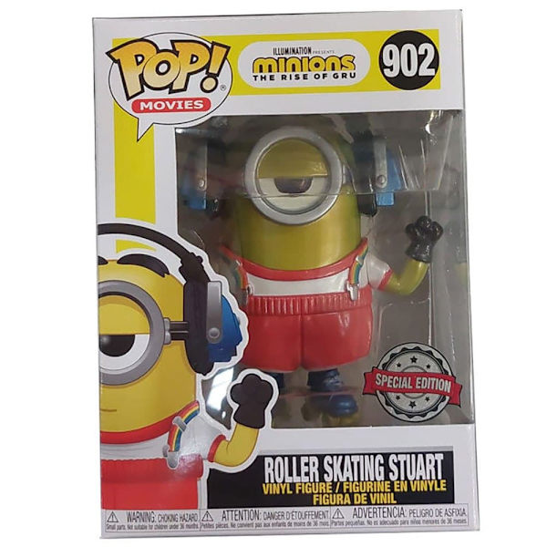 Funko Figur Pop And Tee Minions Roller Skating Stuart Metallic Exclusive Gul L