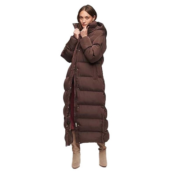 Superdry Pufferjacka Maxi Brun XS Kvinna