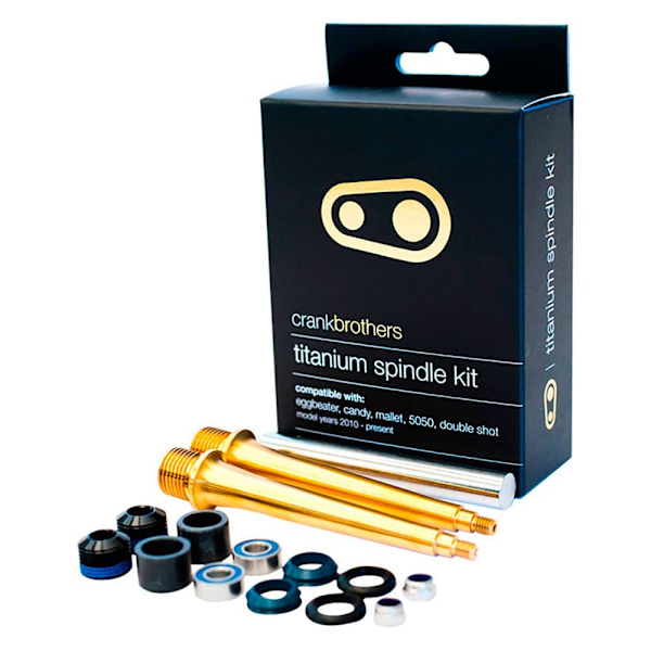 Crankbrothers Titanium Spindle Kit Gul,Sort