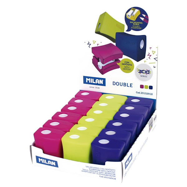 Milan Udstillingsboks 18 Double Skærpere Double Acid-serien Transparent
