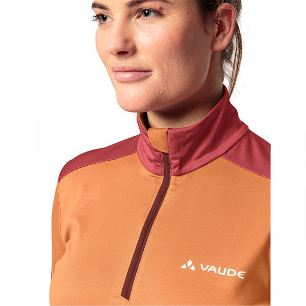 Vaude Livigno Ii Halv Lynlås Langærmet T-shirt Orange 42 Kvinde