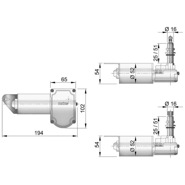 Vetus 12v Axis Din Axis Din Pyyhkijän Moottori Hopeinen