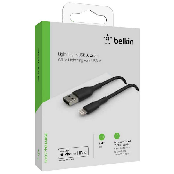 Belkin CAA002BT2MBK belysningskabel 2 m Svart