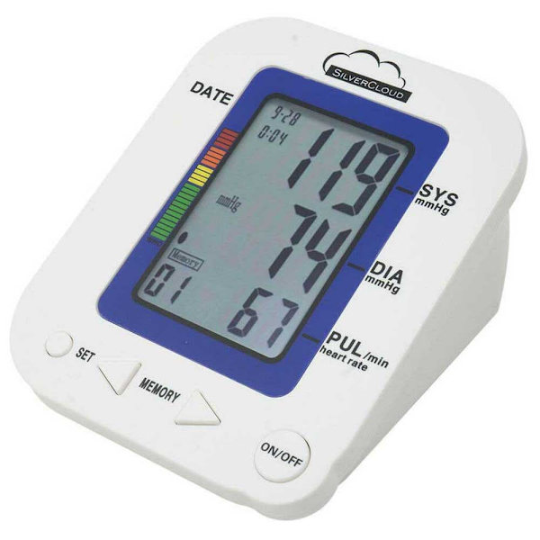 Silvercloud Elektronisk Armtensiometer Med Lcd-skærm Mb23 Hvid
