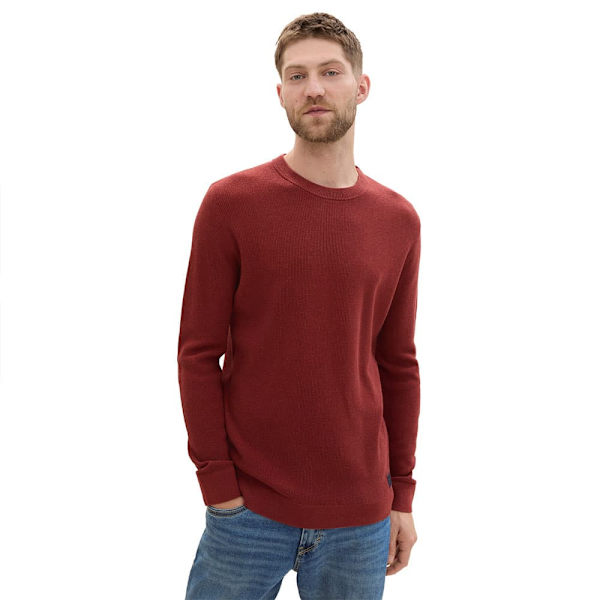 Tom Tailor Structured Crewneck Knit Tröja Röd L Man