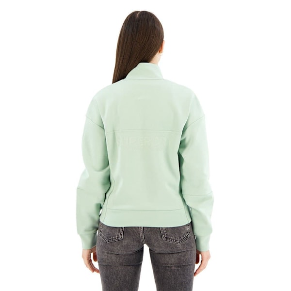 Superdry Sport Tech Relaxed Half Halv Lynlås Sweatshirt Grøn L Kvinde