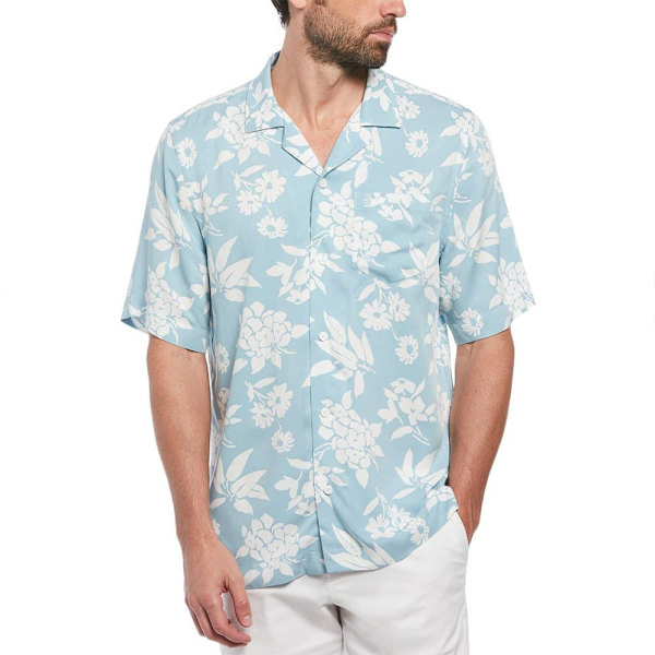 Original Penguin Viscose Camp Aop Floral Lyhythihainen Paita Sininen S Mies