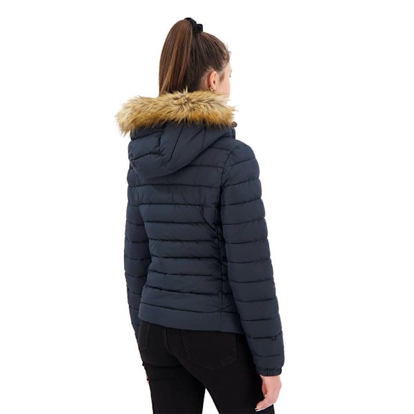 Superdry Fuji-jakke I Imiteret Pels Classic Blå XS Kvinde