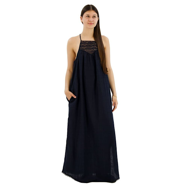 Superdry Lace Halter Beach ærmeløs Lang Kjole Sort S Kvinde