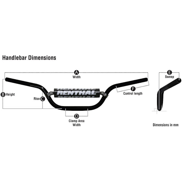 Renthal Scramblerin Ohjaustanko 971 Rc Punainen 22.2 mm / 802 mm