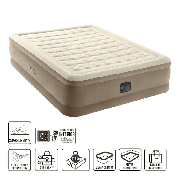 Intex Queen Air Bed Ultra Plush Beige