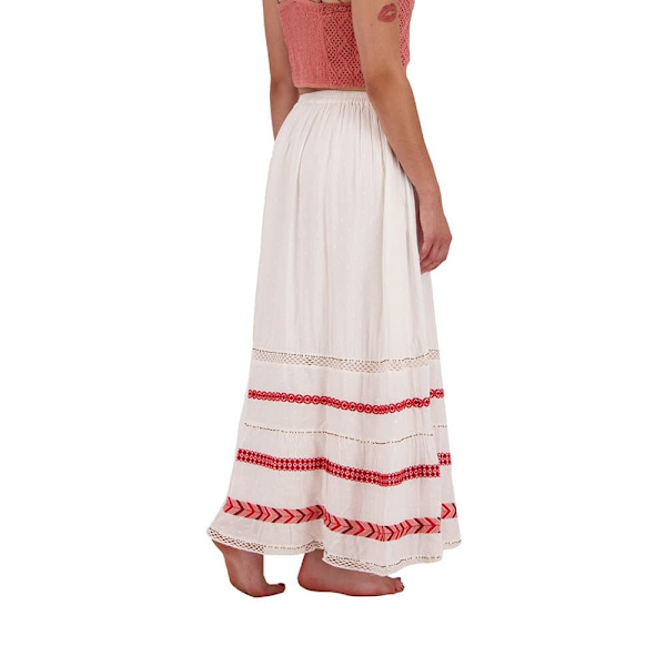 Superdry Nederdel Vintage Emb Maxi Hvid S Kvinde
