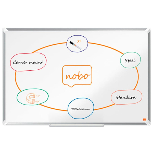 Nobo Lakeret Stål Premium Plus 900x600 Mm Bestyrelse