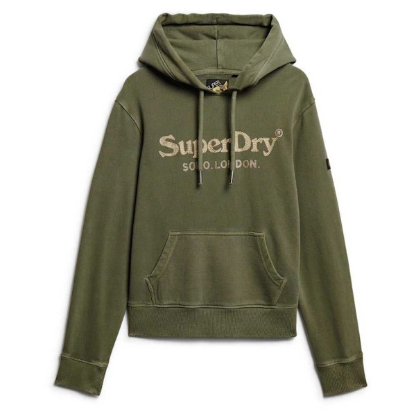 Superdry Metallic Venue Hættetrøje Grøn S Kvinde