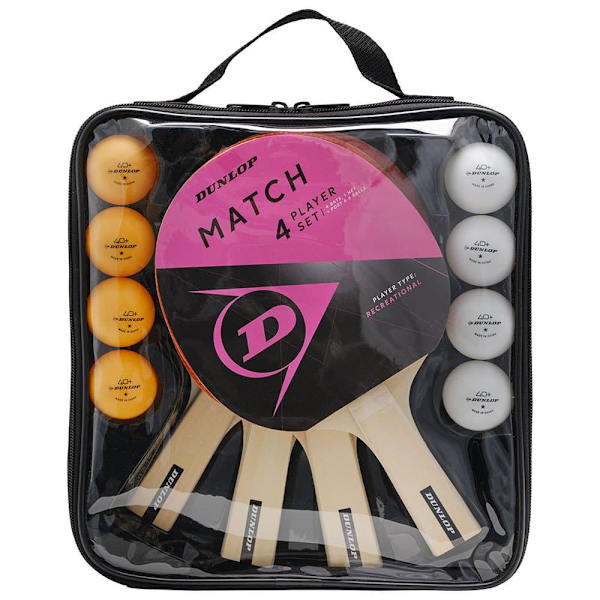 Dunlop Bordtennisketcher Match 4 Player Set Rosa