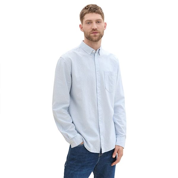 Tom Tailor Oxford Pitkähihainen Kauluspaita Valkoinen 3XL Mies