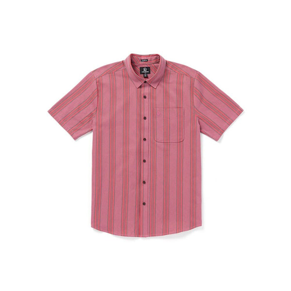 Volcom Newbar Stripe Kortærmet Skjorte Rosa S Mand