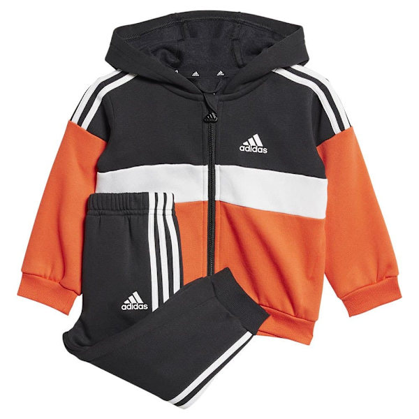 Adidas Tiberio 3 Stripes Colorblock Fleece Träningsdräkt Orange 6-9 Months Pojke