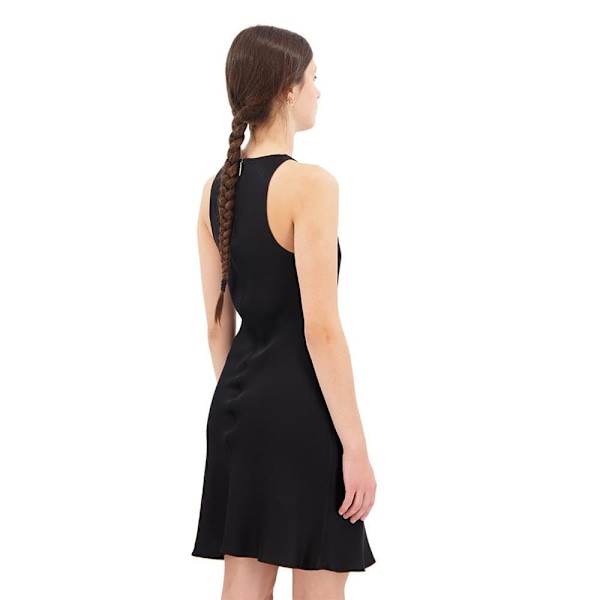 Superdry Kort Kjole Uden ærmer Satin Racer Sort XS Kvinde