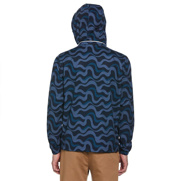 Original Penguin Ripstop Aop Wavy Jakke Blå M Mand