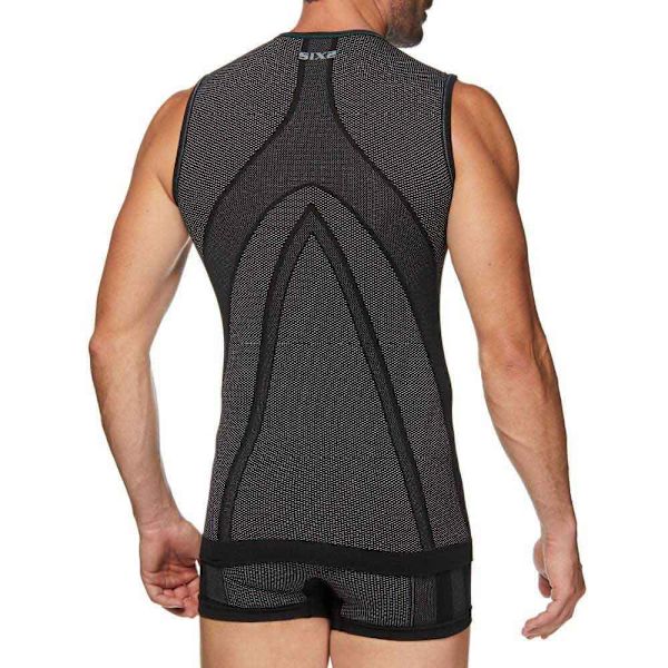Sixs Sml Breezytouch Ärmlös Baslager Svart 3XL-4XL Man