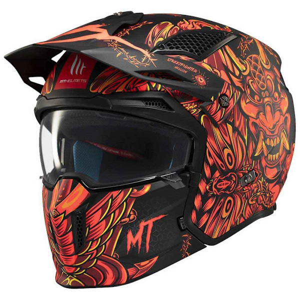 Mt Helmets Streetfighter Sv Hellish Modulaarinen Kypärä Oranssi,Musta XL