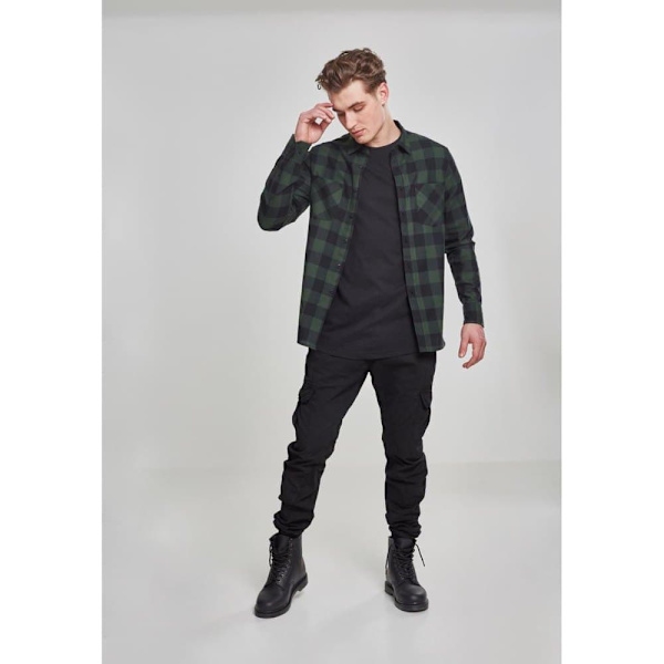 Urban Classics Basic Flannelskjorte Sort L Mand
