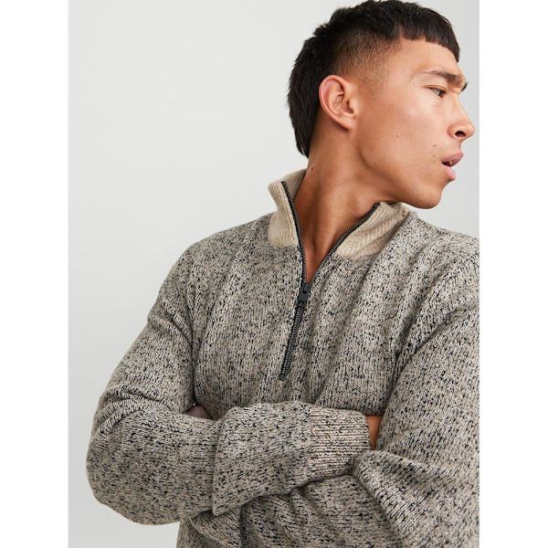 Jack & Jones Sweater Med Halv Lynlås Space Grå S Mand