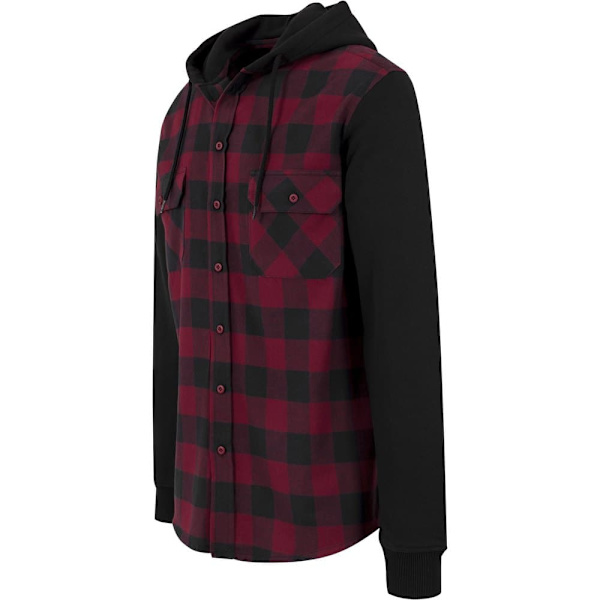 Urban Classics Skjorte Hætte Ed Flanell Sweat Leeve Sort 2XL Mand