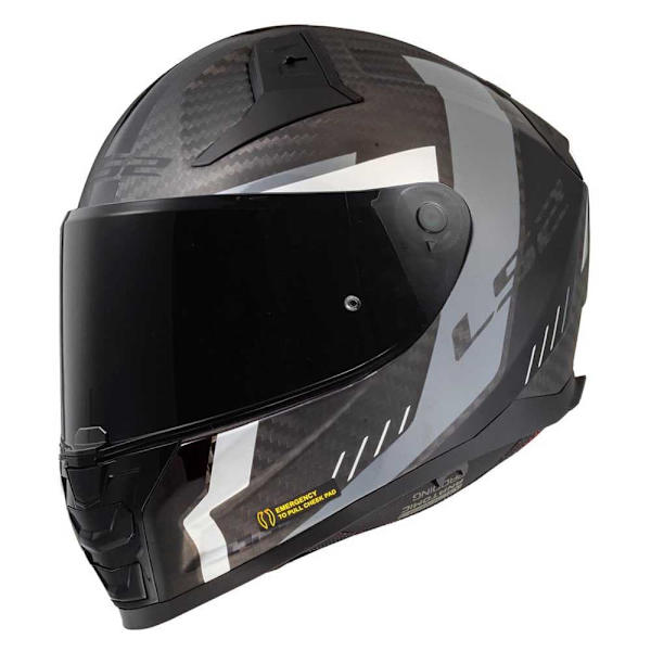 Ls2 Fuld Ansigtshjelm Ff811 Vector Ii Carbon Grid Sort 2XL
