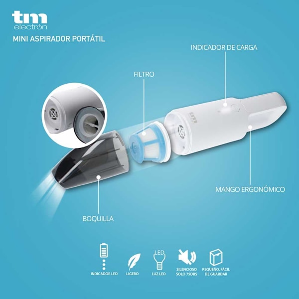 Tm Electron Kädessä Pidettävä Pölynimuri Tmpasm002 Kirkas One Size / EU Plug