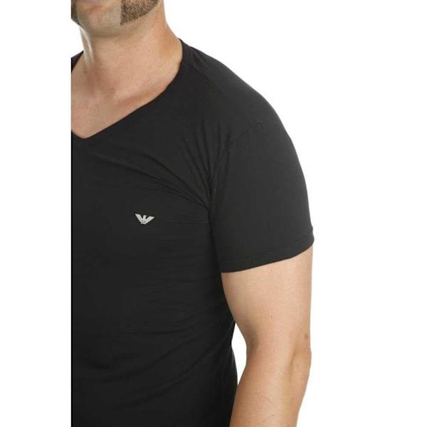 Emporio Armani 111512 Cc717 Kortærmet V-hals T-shirt Sort L Mand