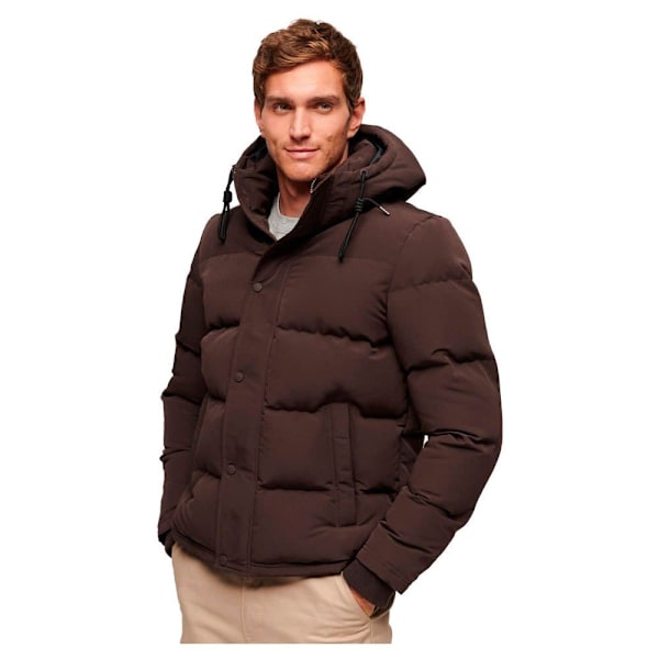 Superdry Puffer Jakke Everest Short Brun S Mand