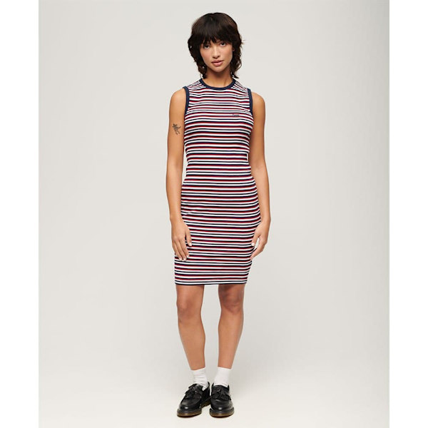Superdry Rib Bodycon ærmeløs Kort Kjole Rød S Kvinde