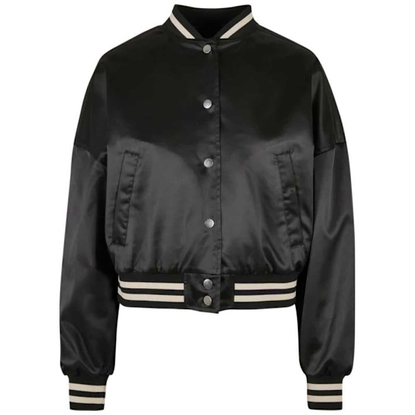 Urban Classics Oversized Satin College Jakke Sort XL Kvinde