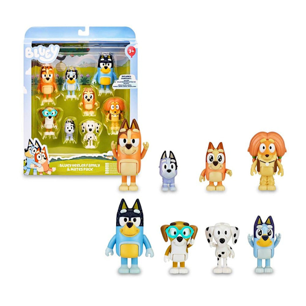 Bluey 8 Pack Pack Figur Flerfarvet