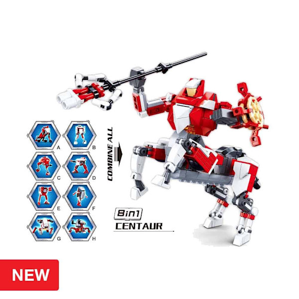 Sluban I Builder Robot 8 1409 Bitar Silver