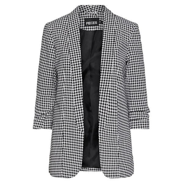 Pieces Boss 3/4 Printed Blazer Hvid L Kvinde