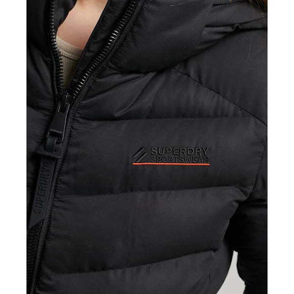Superdry Vadderad Jacka Microfibre Svart S Kvinna