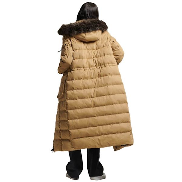 Superdry Mf Faux Fur Hooded Takki Ruskea L Nainen