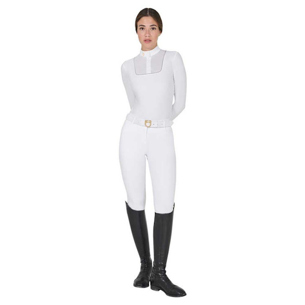 Equestro Buttons Jersey Pitkähihainen Polopaita Valkoinen XL