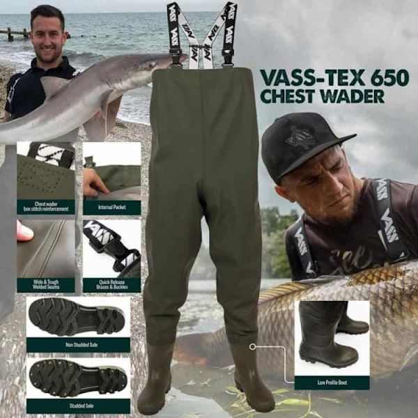 Vass Tex 650 Pvc-vadebukser  EU 44 Mand