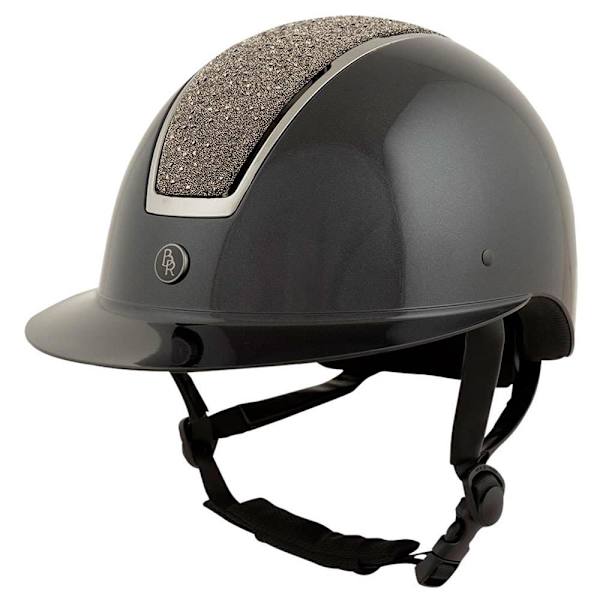 Br Hjelm Riding Omega Glamourous Glossy Sort 55-57 cm