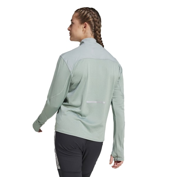 Adidas Ultimate Hi Vis Reflective Halv Lynlås Sweatshirt Grøn L Kvinde