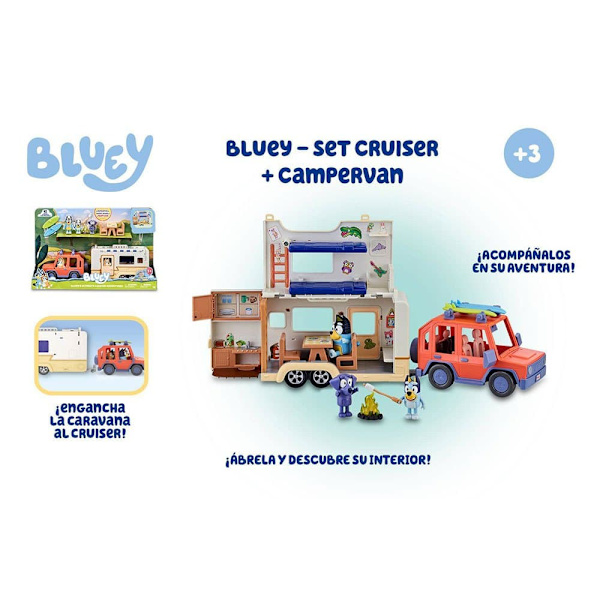 Bluey Figur Set Cruiser + Campervan Flerfärgad
