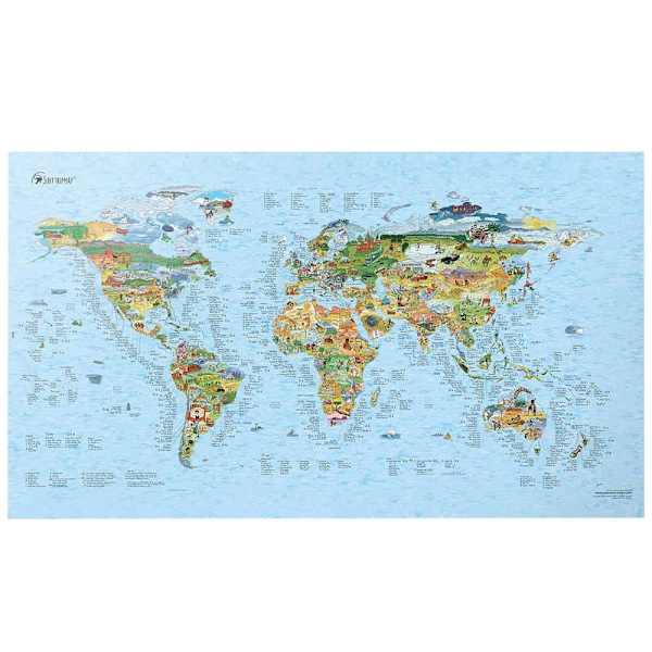 Awesome Maps Karta Världens Bästa Surfstränder Originalfärgad Upplaga Surftrip Flerfärgad