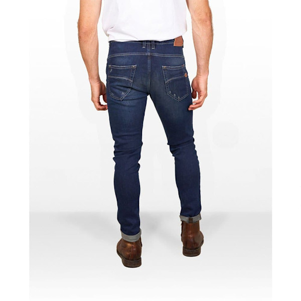 Skull Rider Skinny Distressed Effect Jeans Blå 33 / 32 Mand
