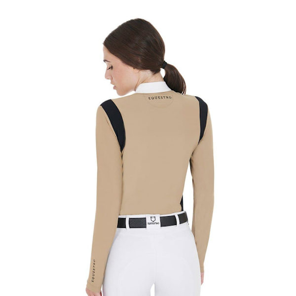 Equestro Technical Fabric Kortærmet Polo Beige L