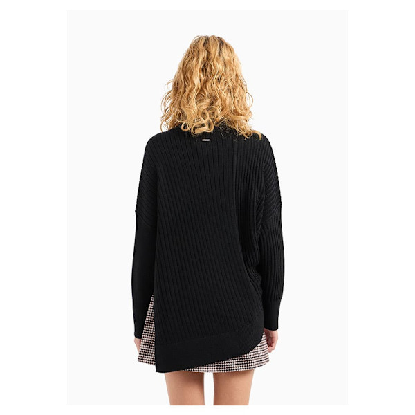 Armani Exchange 6dym1h_ym1rz Tröja Med Hög Krage Svart L Kvinna